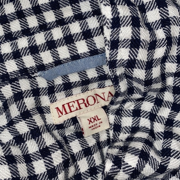 MERONA black & white checkered long sleeve top size XXlarge - Picture 4 of 4